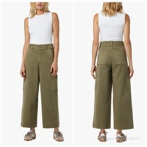 Joe's The Milla High Rise Utility Wide Leg Crop Jeans Olive Size 26